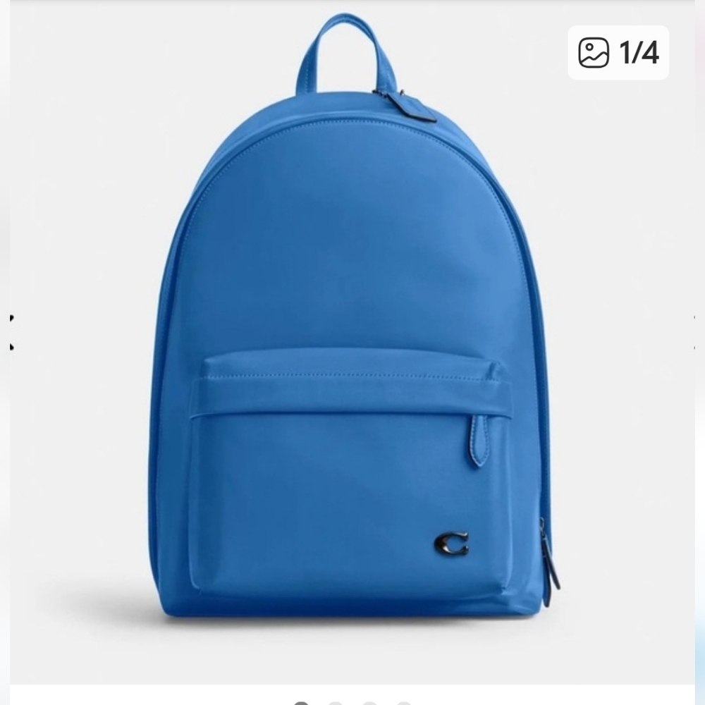 NWT Coach Women’s Vibrant Blue Leather Backpack Travel Laptop Casual